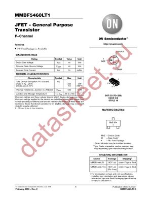 MMBF5460LT1G datasheet  